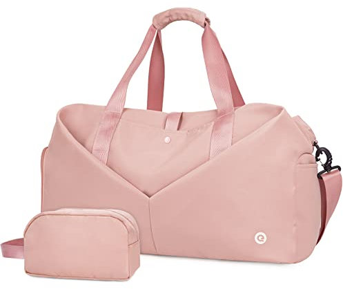 Ceneda Sporttaschen Klassische Reisetasche mit Schuhfach und Kulturtasche Sporttasche Damen Herren Tragbare schwimmtasche Sporttasche groß Gym travel Bag Wochenendtasche Yoga Tasche(Rosa)