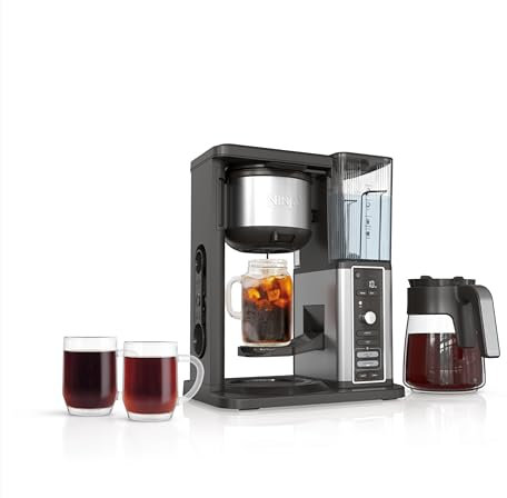 Ninja CM371 Cafetière chaude et glacée XL avec bière rapide à froid, 4 styles de préparation, 8 tailles petite tasse de voyage, tasse à café de série unique, carafe de 12 tasses, filtre