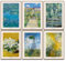 Claude Monet Lot de 6 posters d'art - Décoration murale classique - Pour chambre à coucher, salon, bureau à domicile - 6 x A4 - Sans cadre