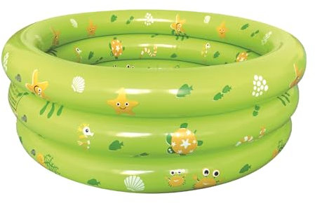 Aufblasbares Schwimmbecken 90cm Kinder Aufblasbares Planschbecken Baby Aufstellpool Aufblasbarem Rund Schwimmbecken Aufblasbare Badewanne Dusche für Outdoor Home Balkon Sommerwasserparty (Grün)