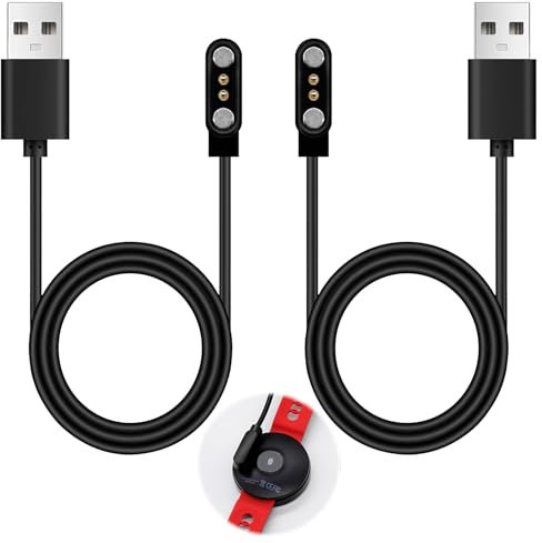 2PCS Câbles de Chargeur Universel, Accessoires de Smartwatch USB 2 broche Câble Chargeur Magnétique, Compatible avec Large Gamme de Intelligentes(Espacement des contacts: 2.54mm - 2.84mm, Modèle A+B)