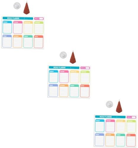 Lurrose 3 Ensembles Tableau D'écriture Effaçable Pour Planificateur Hebdomadaire Magnétique Aimant Mural Gadgets Organisateurs Et Stockage De Réfrigérateur Aimants Pour Le Frigo Plastique