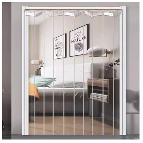 Tenda per porta in PVC Tenda scorrevole in vinile di plastica per fabbriche 0.9x2m Strisce per porte lisce flessibili PushPull Soluzione pieghevole Barriera industriale per porte
