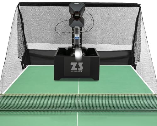 HarBin-Star - Machine à balles de tennis de table automatique, robot de tennis de table avec télécommande, robot ping pong, accompagné de 100 boules et filets, 10 modes programmables
