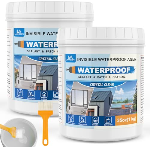 2KG Transparenter Wasserdichter Beschichtungsmittel Flüssige Versiegelung Unsichtbares Wasserdichtes Mittel für Innen und Außen Verschiedene Fugen, Risse und Undichtigkeiten