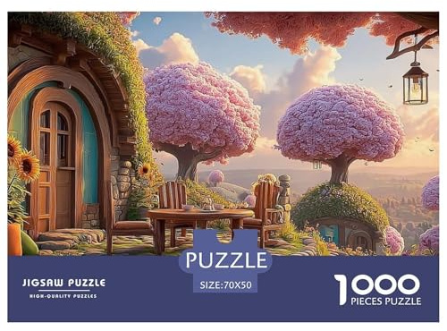 Sunny Terrace with Wooden Chairs 1000 Pcs Stabiler Karton Puzzle Magical City Stressabbau Kreatives Spiel Puzzles Als Wohnaccessoires 70x50cm/1000pcs