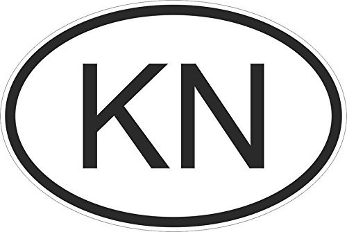 Akachafactory Aufkleber/Sticker, oval, Kfz-Länderkennzeichnung, Grönland, „KN“