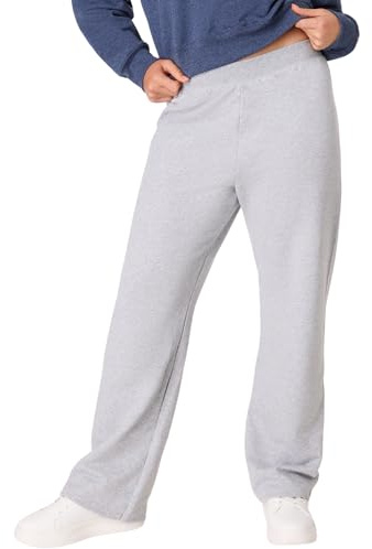 Hanes Women's EcoSmart Open Bottom Leg Sweatpants, Light Steel, Small