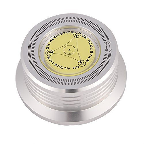 VBESTLIFE 50Hz Giradischi Disco da Registrazione per stabilizzatore di Peso con livella a Bolla per LP Record Player(Argento)