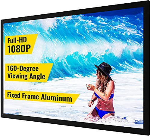 VEVOR Projection Screen 16:9 4K HDTV Movie Screen Fixed Frame 3D Projector Screen for 4K HDTV Movie Theater Outdoor Use (110inch)