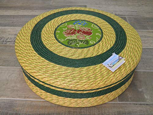 generico Cesto Cestino Portapane Carasau sardo 44x15cm Porta Pane Broccato Verde Costume sardo