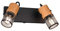 Trio Leuchten Strahler Tosh 804370232, Metall Schwarz matt, Holz, exkl. 2x E14, Holzfarbig