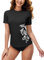 BesserBay Damen UV Schutz Shirt Kurzarm Badeshirt Surf Shirt UV Sonnenschutz Badekleidung Black 2XL