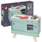 Janod - Cuisine en Bois Loft - Jouet d'Imitation Cuisine et Dinette - Style Vintage et Contemporain - 7 Ustensiles Métal et Gant Tissu - Peinture à l'Eau - Dès 3 Ans, J06556