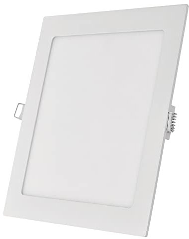 EMOS LED Panel 25 W, quadratische 2100 lm Einbauleuchte, Deckenleuchte in Weiß mit Durchmesser 30 cm, extra flach, Einbautiefe 2,1 cm, Lichtfarbe neutralweiß 4000 K, inkl. LED-Treiber