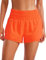 CRZ YOGA Damen 2 in 1 Running Shorts High Waist Schnelltrocknend Atmungsaktiv Sporthose Laufhose Laufshorts mit Tasche Neon Orange 40