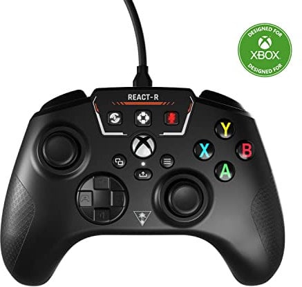 Turtle Beach REACT-R Controller Wired Game Controller – Xbox Series X, Xbox Series S, Xbox One & Windows – Audio Controls, Mappable Buttons, Textured Grips – Black