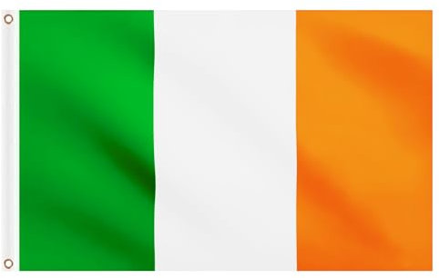 2PCS Irish Flag 5ft x 3ft for St. Patrick's Day Irish Decorations, Large Ireland Flags with Brass Eyelets for Six Nations Rugby Sports Football Events Party Decorations