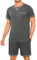 Demegimi Pigiama Uomo Cotone Estivo Set a Due Pezzi Maglietta a Maniche Corte con Collo Rotondo e Pantaloncini Monocolore Comodo e Casual