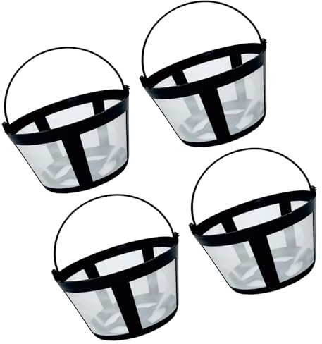 Set di 4 filtri da caffè riutilizzabili e facili da usare con rete in nylon per macchine da caffè e birrai