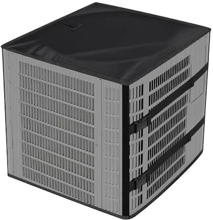 Air Conditioner Cover, Waterproof Protection with Adjustable Strap, Cover for Heat Pump and Air Conditioning in Winter, Winter Summer Protection for Condenser, Heat Pump, Leaves and Debris