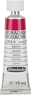 Schmincke - Horadam Gouache, Karmin, 15 ml-Tube, 12 352 006, feinste Gouache, natürliche Deckkraft, höchst pigmentiert, farbintensiv und matt