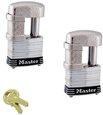 Master Lock - 2 Keyed Alike Trailer & Multi Purpose Padlocks w/ 4 Keys, 37KA-2