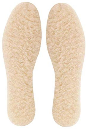 Kaps Einlegesohlen Wolle - Schuheinlagen aus 100% natürlichen Schaffell für warme Schuhe - Schuhsohlen & Thermo Einlegesohlen in allen Größen, Beige, All size, cut-to-fit