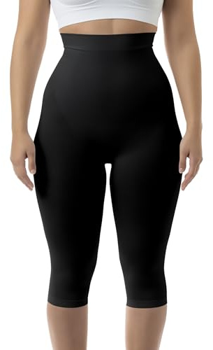 Farmacell 323 (Svart, S/M) Shapewear Capri Leggings Dam, Magkontroll, Bum Lift, Anticellulit Massage, Made in Italy