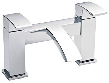 Nuie TSI303 Vibe | Modern Bathroom Deck Mounted Square Bath Filler Tap, 229 x 127 x 138mm, Chrome