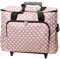 Sewing Machine Nähmaschinen-Trolley, pink-weiß im Polka Dots Design -- Gepolstert -- Teleskopstange -- Strapazierfähiger Nähmaschinen-Koffer mit Rollen