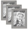 3er Set Bilderrahmen Skandinavischer Landhaus-Stil Grau-Braun 15x20 cm Massivholz mit Shabby-Chic Note/Fotorahmen/Wechselrahmen