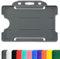 CKB LTD Gris Lot de 100 porte-badges en plastique rigide à glisser sur une face ouverte pour carte d'identité badge horizontal ou paysage, peut contenir une carte de crédit CR80 86 mm 54 mm