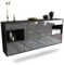 Dekati Sideboard Charleston hängend (180x77x35cm) Korpus anthrazit matt - Front Hochglanz Grau - Push to Open - Leichtlaufschienen