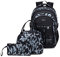 IvyH Schulrucksack Jungen Teenager, Kinderrucksack Camouflage Rucksäcke Jugendliche Jungen Mädchen 3-In-1 Schulranzen für Schule(Grau)