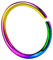 Taffstyle Piercing Continuous Ring Fake Klemmring Dünn Septum Tragus Helix Nase Lippe Ohr Nasenring Ohrpiercing Hoop Clip On Rainbow 0,8mm x 6mm