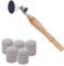 Bowl Sander, Sanding Tool for Woodworking, with 2 Inch Hook and Loop Sanding PU Pad and 11.8 Inch Long Hardwood Handle, Total 50 Pcs Sandpaper Discs in Grits 80/120/150/180/240