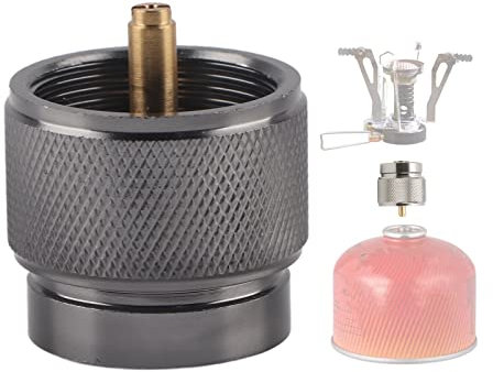 Buachois 2pcs Portable Gas Adapter Converter, Outdoor Small Cassette Gas Cylinder Converter, EN417 Valve Output Cylinder Canister Adapter for Outdoor Camping