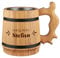 polar-effekt Bierkrug mit personalisierter Gravur - mit Wunschname - 500 ml Volumen - Geschenk für Biertrinker - Naturprodukt 19,5 cm - Geburtstag - Eichenholz - Motiv Original