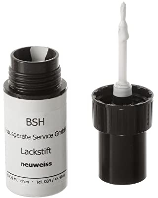 Flasche mit Lackstift weiß 9 ml mit Pinsel für Waschmaschine kompatibel mit Bosch Siemens Neff 00310026