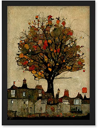 Doppelganger33 LTD Giant Untidy Quirky Street Tree Artwork Framed Wall Art Print A4