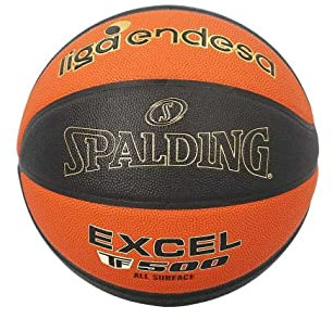 Spalding TF 500 offizieller ACB-Basketball, Größe 7, zertifizierter Ball, ZK-Verbundmaterial, innen und außen, Rutschfester Griff, offizielle Größe und Gewicht
