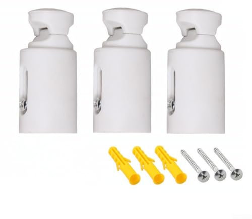 3 staffe di ricambio per scaldasalviette per termosifone, fissaggio a parete, colore bianco, per binari dritti e curvi, regolabili da 75 mm a 95 mm