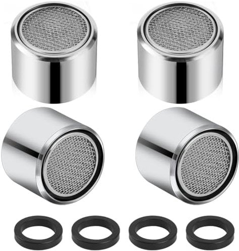 4 Pack Tap Aerators 22 mm Tap Filter Nozzle Replacement Female Tread Faucet Filter Anti Splash Water Saver Spout Filter Washer with 3 Gasket