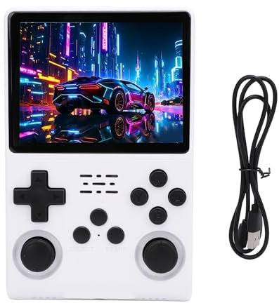 Bewinner R40S Handheld-Spielekonsole, 30.000 Vorinstallierte Spiele, 3,5-Zoll-IPS-Bildschirm mit 640 X 480 Pixeln, Retro-Videospielkonsole mit Integriertem 45-Emulator, 256 GB (White)