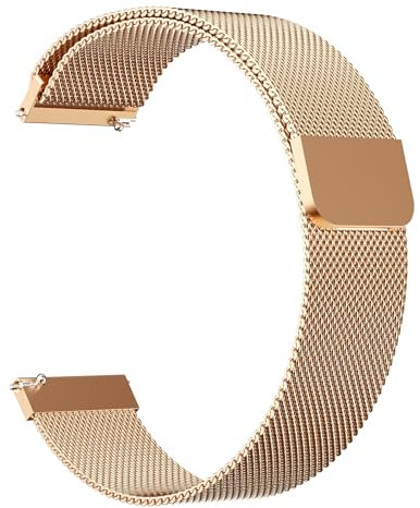 TOOBUR Schnellwechsel-Metallarmbänder, 22mm Edelstahl-Gliederarmband, Kompatibel mit Uhren mit 22 mm Anstoßbreite, Universalmodell, Ersatzarmband für Damen und Herren, Roségold