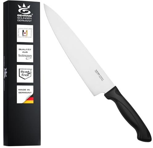 GEHRING Solingen Kochmesser 20 cm I Allzweckmesser aus Edelstahl I ergonomischer Kunststoffgriff I Chefmesser I Serie Ergo Grip I Made in Germany