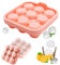 Niedliche Rose Eiswürfelform, 3D Silikon-Whiskey-Eisform, BPA-Frei Formen Rose Eiswürfelformen, Rose Eisform Mit Trichterdeckel,Für Eis,Whiskey,Cocktails,Eiskaffee,Saft (Rosa).