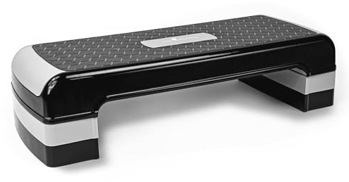 Stepper, Aerobic Steppbrett, Höhenverstellbar Step Fitness, Stepper für Zuhause mit 3 Stufen 10/15/20 cm, Stepp Board Höhenverstellbar, Sport, Home Gym, Grau PRETORIANS