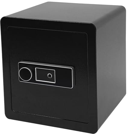 Tresor | Safe | Tresor Für Zuhause |Eleganter Fingerabdruck-Safe | 45L Stahl-Tresor mit Halbleiter-Scanner | Schlüssel- & Fingerabdruck-Entriegelung | Wand-/Bodenmontage (Schwarz)